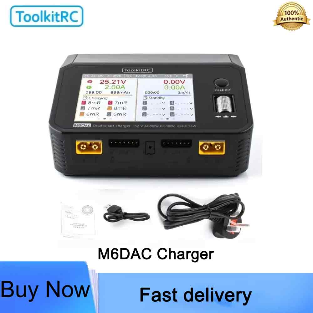 Toolkitrc M6Dac Smart Charger - Cargador inteligente de baterías ToolkitRC M6DAC,